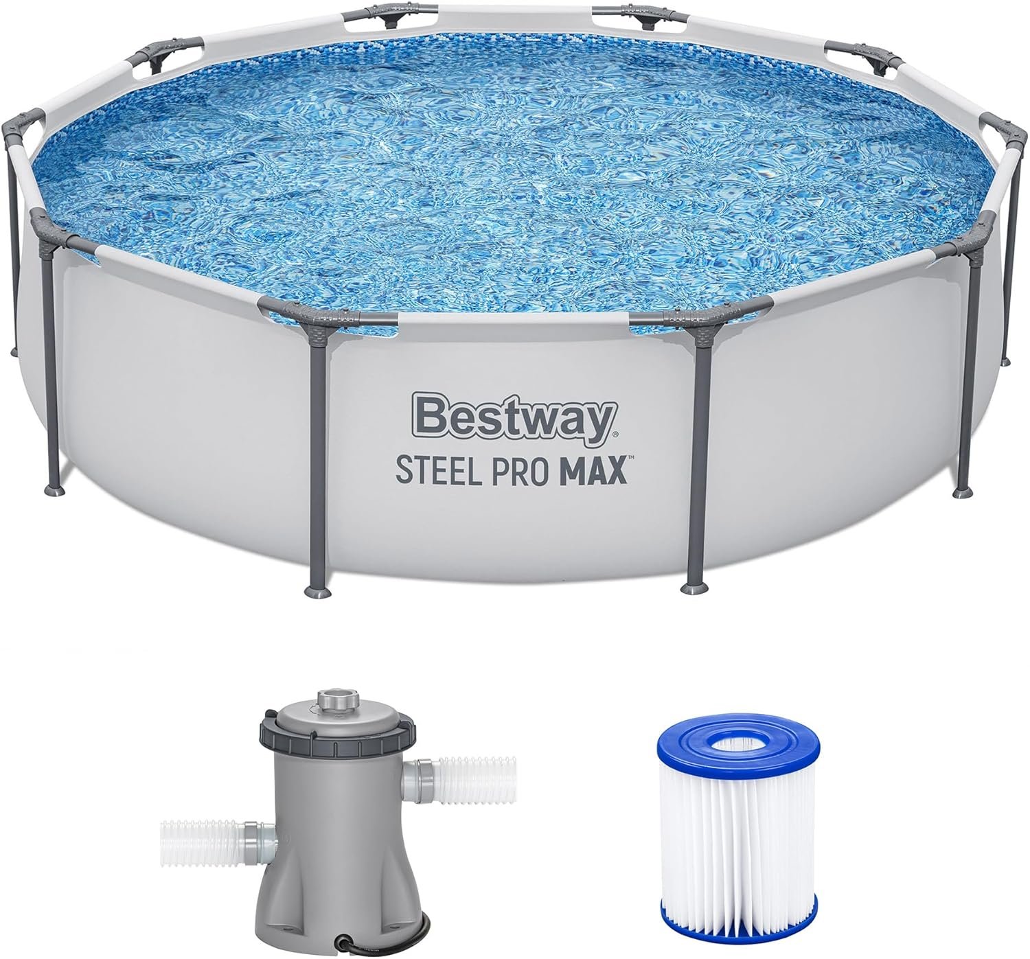 Piscina Bestway Steel Pro sobre suelo