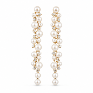 Aretes XL Colgantes de Perlas Elegance para Dama
