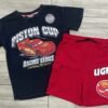 Conjunto Infantil de 2 Piezas Disney Cars Lightning McQueen – Camiseta Negra y Short Rojo para Niño - Talla 3 y 5
