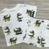 Conjunto de Verano para Niño con Estampado de Cocodrilos en Patineta – Camiseta y Short - Talla 18 mese y 3 años