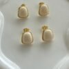 Aritos Cuadrados Minimalistas Beige en Acero de Alta Calidad | Elegancia para Todo Día