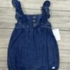 Mameluco Infantil para Bebé Niña de Mezclilla con Tirantes de Olanes - Talla 6-9 meses