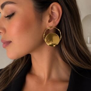 Aretes Dorados Geométricos Elegance para Dama