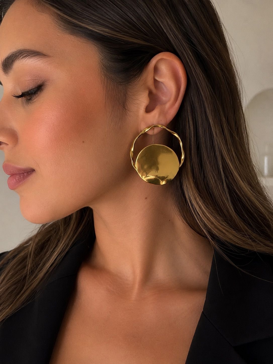 Aretes Dorados Geométricos Elegance para Dama